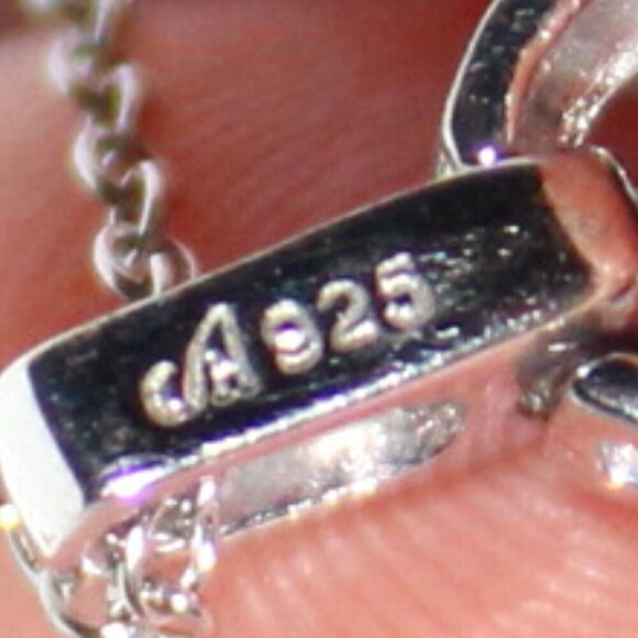 Sterling Silver Garnet & Cubic Zirconia Necklace - Picture 6 of 7